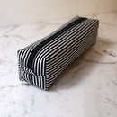 Box Pencil/Makeup Case Black Stripes