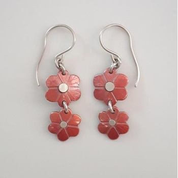 Copper Double Daisy Earrings