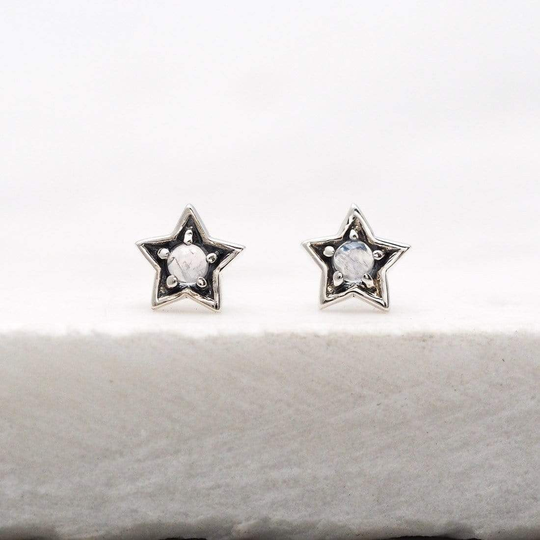 Mystic Light Moonstone Studs Silver