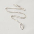 Leaf Charm Necklace Silver