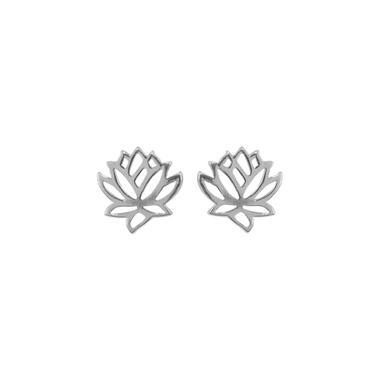 Emergence Silver Lotus Flower Studs