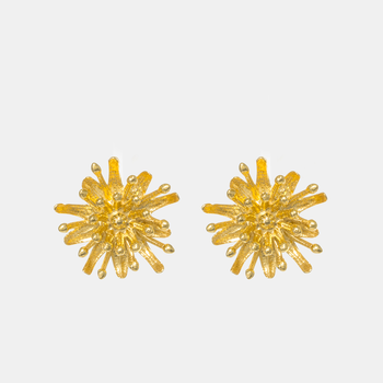 Mt Cook Lily Studs 22ct Gold Plate