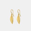 Leaf Earrings Short Hooks 22ct Gold Plate