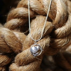 Circle Kiwi Pendant Silver Small-jewellery-The Vault