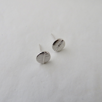 Leaf Dot Studs Silver