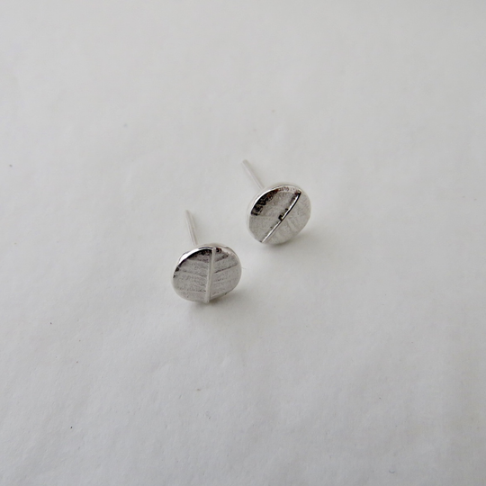 Leaf Dot Studs Silver