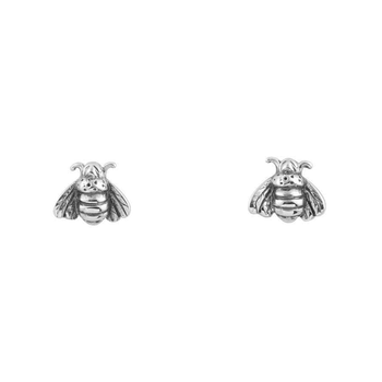 Bee Pollination Studs Silver
