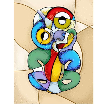 Tiki Picasso A4 Print