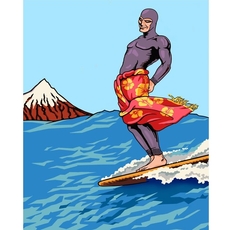 Ghost Surfer A3 Print-artists-and-brands-The Vault