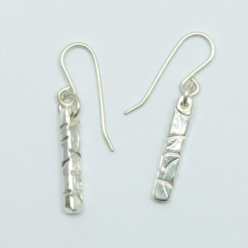 Papa Slab Earrings Silver