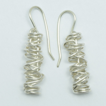 Short Live Wire Earrings Silver