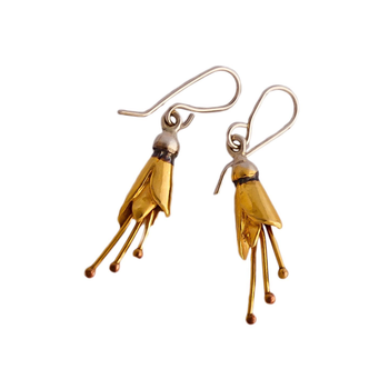 Kowhai Earrings Small Gold Plated Silver