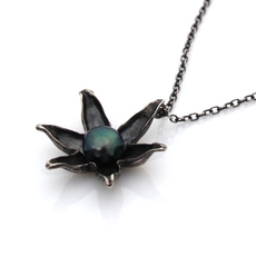 Floating Lotus Necklace Silver-jewellery-The Vault