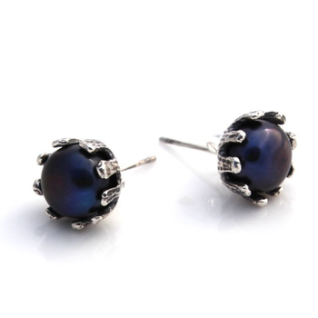 Crown Studs Silver Freshwater Pearl