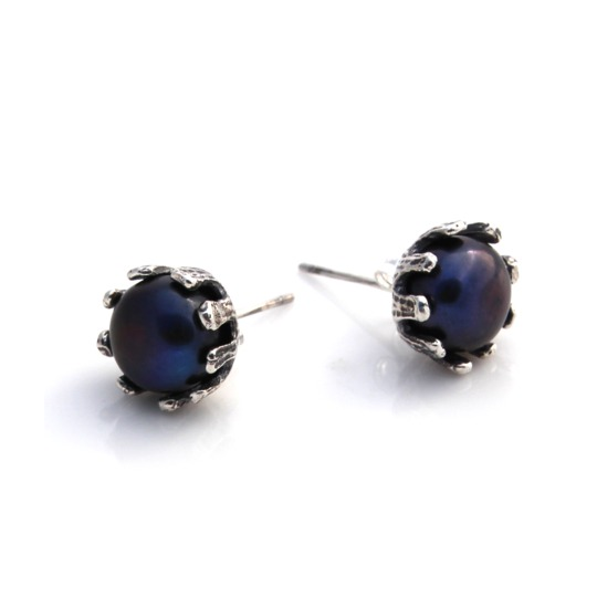 Crown Studs Silver Freshwater Pearl