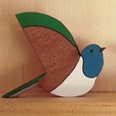 Kereru Brooch Wood Wing