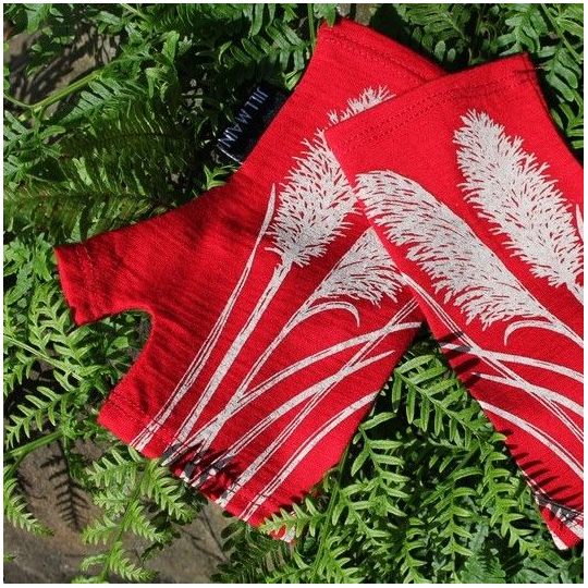 Merino Mitts Short Toi Toi Ruby 