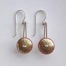 Mixed Metal Drop Earrings Brass Copper