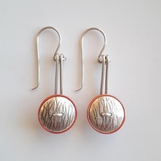Mixed Metal Drop Earrings Silver Copper-jewellery-The Vault