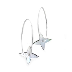Tapa Silver Hoop Earrings MOP-jewellery-The Vault