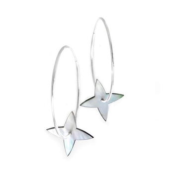 Tapa Silver Hoop Earrings MOP