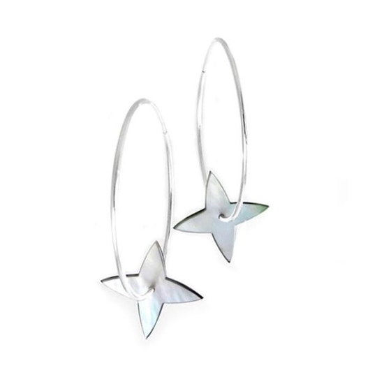 Tapa Silver Hoop Earrings MOP