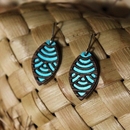 Laser Veneer Earrings Wave Teal 