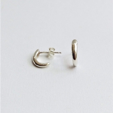Curl Stud Earrings Silver-jewellery-The Vault