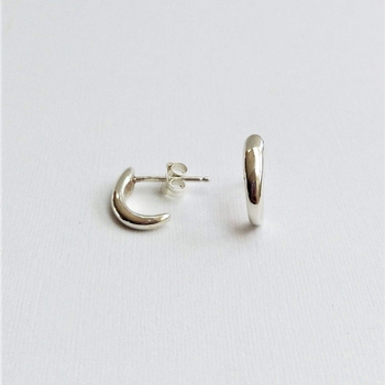 Curl Stud Earrings Silver