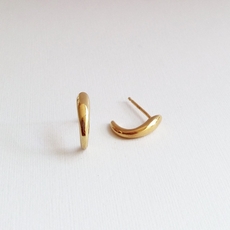 Curl Stud Earrings Gold Plate-jewellery-The Vault