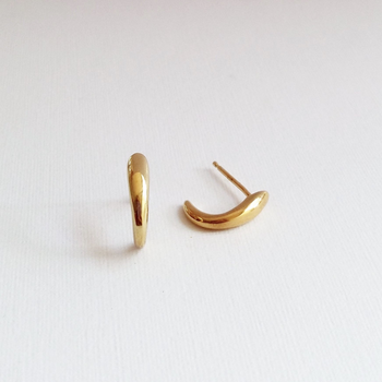 Curl Stud Earrings Gold Plate