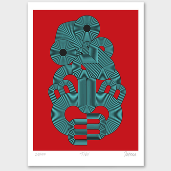 Red Tiki Limited Edition Print A4