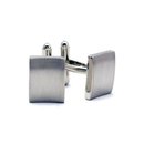 Plain Matt Rectangle Cufflinks Convex