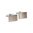 Plain Matt Rectangle Cufflinks Concave