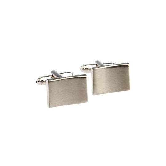 Plain Matt Rectangle Cufflinks Concave