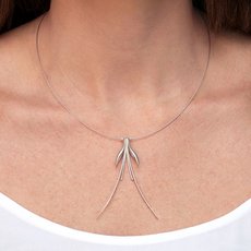 Fuchsia Wire Necklace Silver-jewellery-The Vault