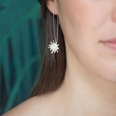 Mt Cook Lily Stems Earrings Silver-jewellery-The Vault