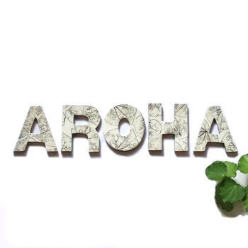 AROHA Ceramic Letter Set Kawakawa Black