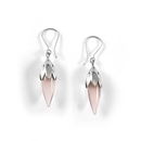 Rose Bud Earrings Rose Quartz Silver