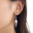 Rose Bud Earrings Rose Quartz Silver