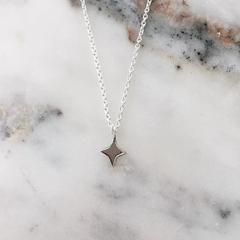 Square Star Silver Necklace