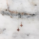 Square Star 9ct Rose Gold Chain Earrings