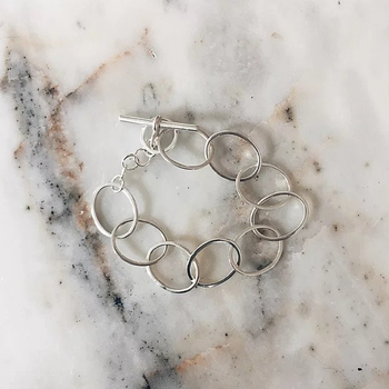 Oval Link Bracelet Silver