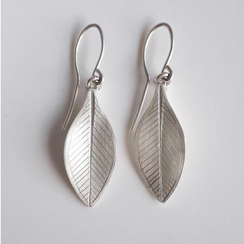 Silver Rata Leaf Earrings Small