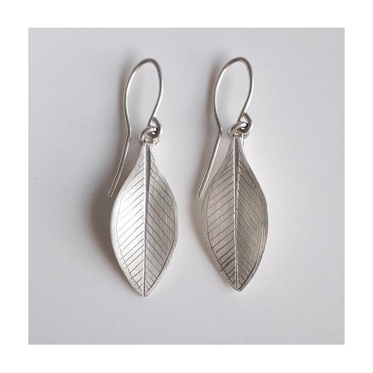 Silver Rata Leaf Earrings Small