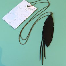 Up-Bicycled Feather Necklace w Strands-jewellery-The Vault