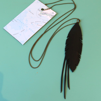 Up-Bicycled Feather Necklace w Strands