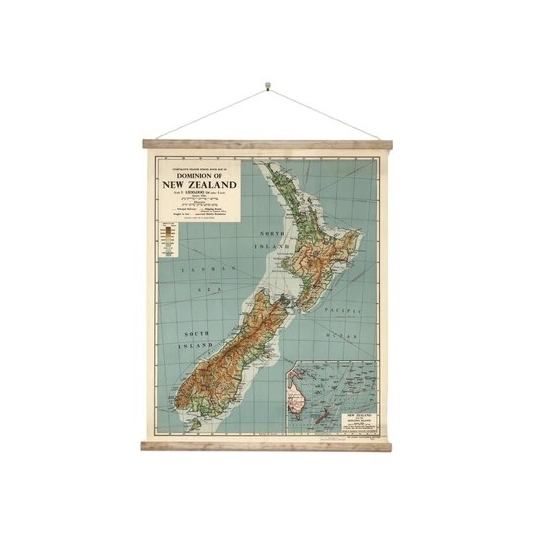NZ Dominion Map Wall Chart